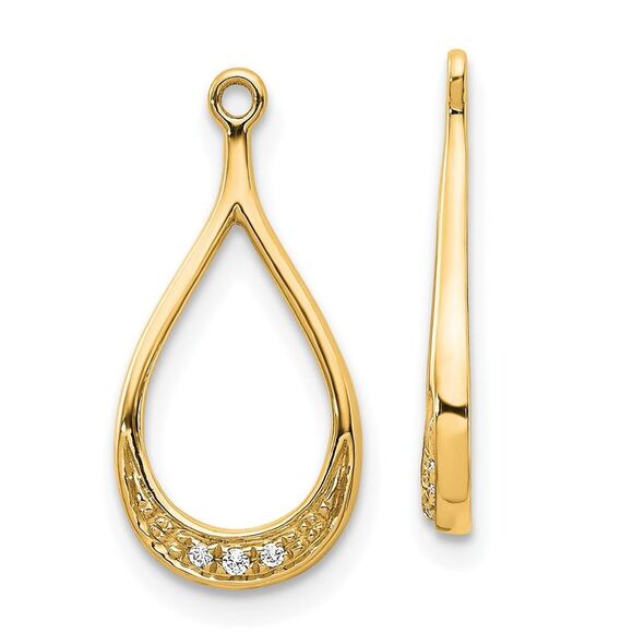 14K Yellow Gold Diamond Earring Jackets